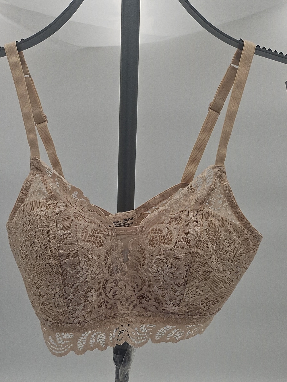 Bali Lace Bralette in Nude Beige Small